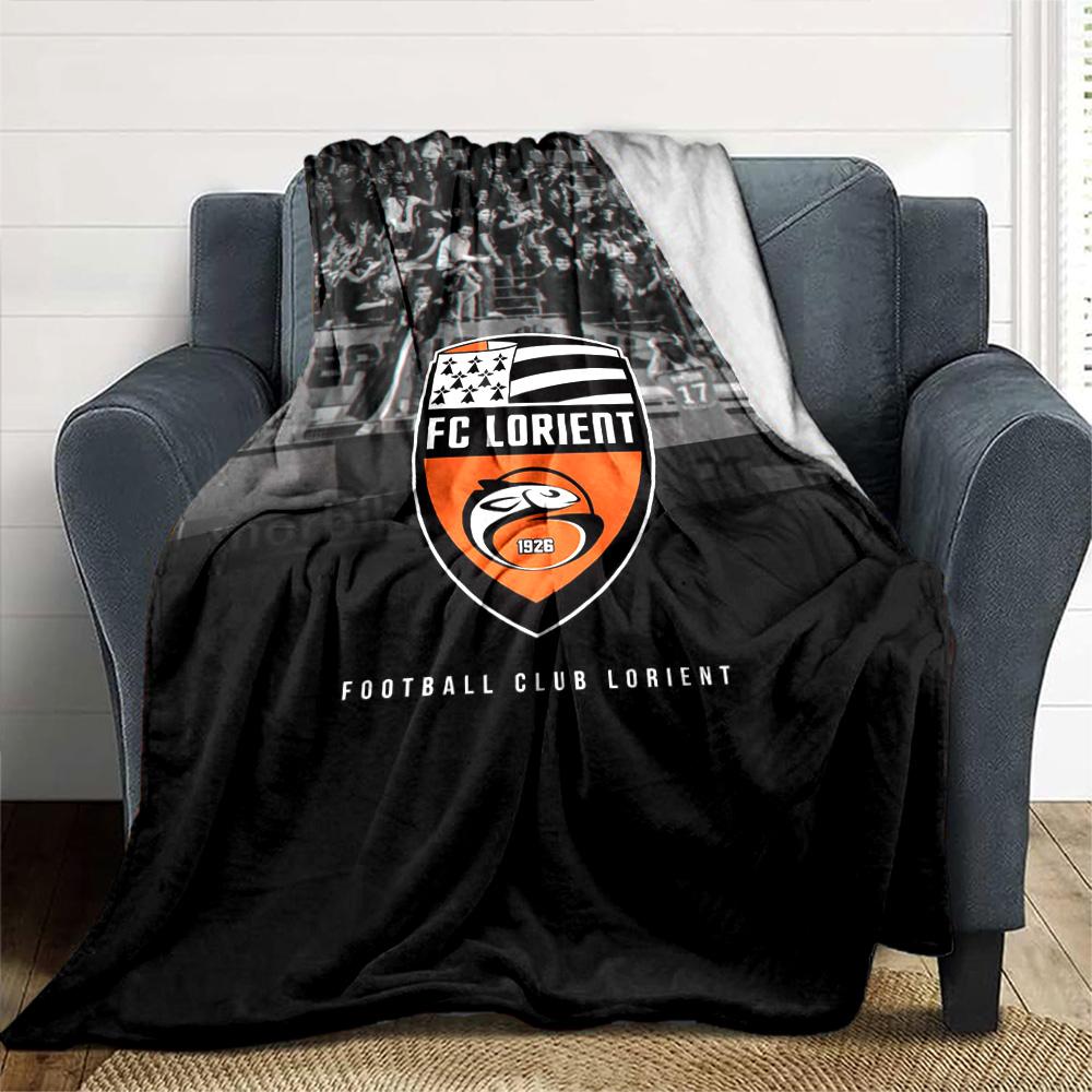 FC Lorient Print Flannel Blanket High Quality Warm Comfortable Cover for All Seasons Perfect for Gifts Home Decor