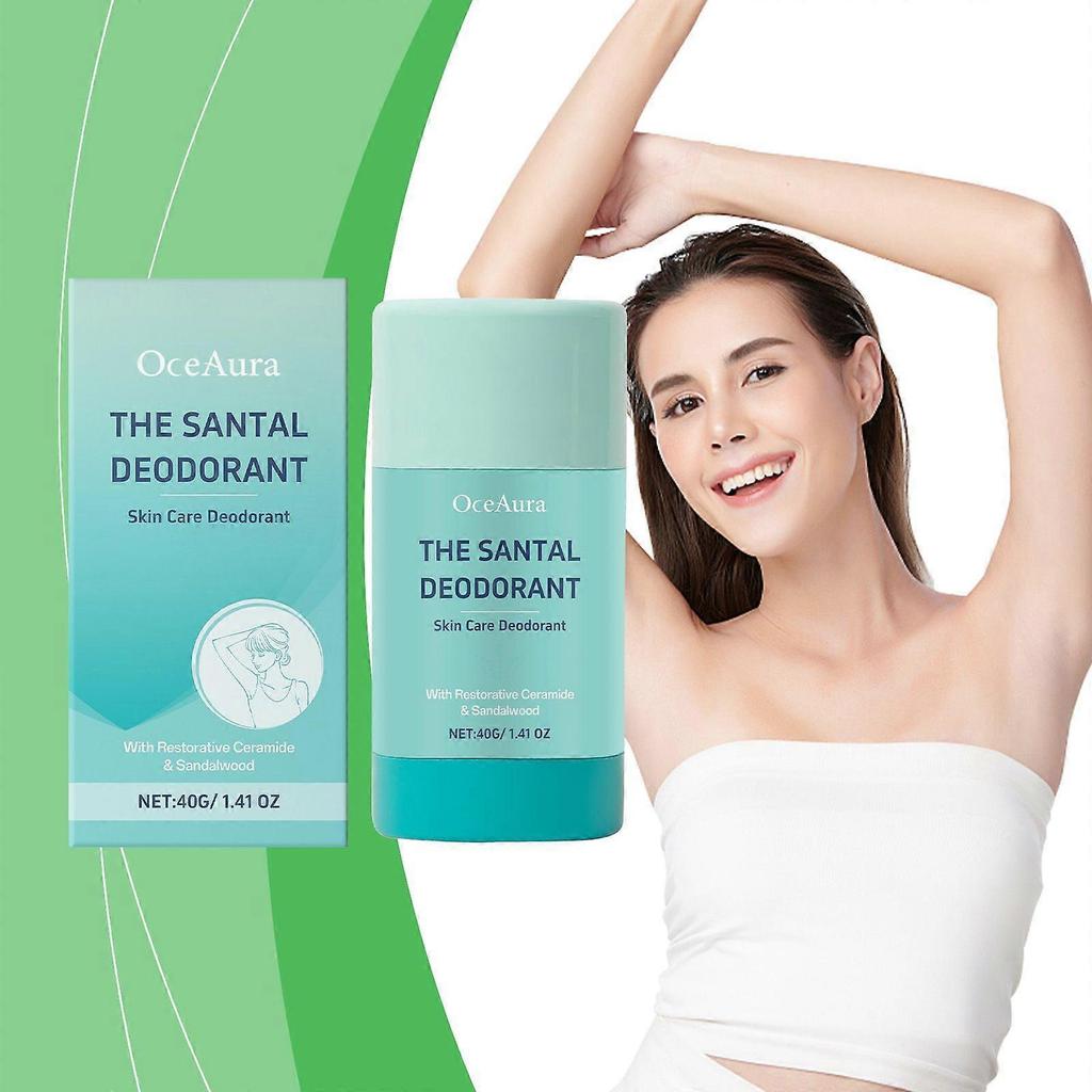 Skincare Deodorant - The Santal Deodorant with Restorative Ceramide & Sandalwood | 72 hour Odor Protection | Aluminum-Free, All Natural