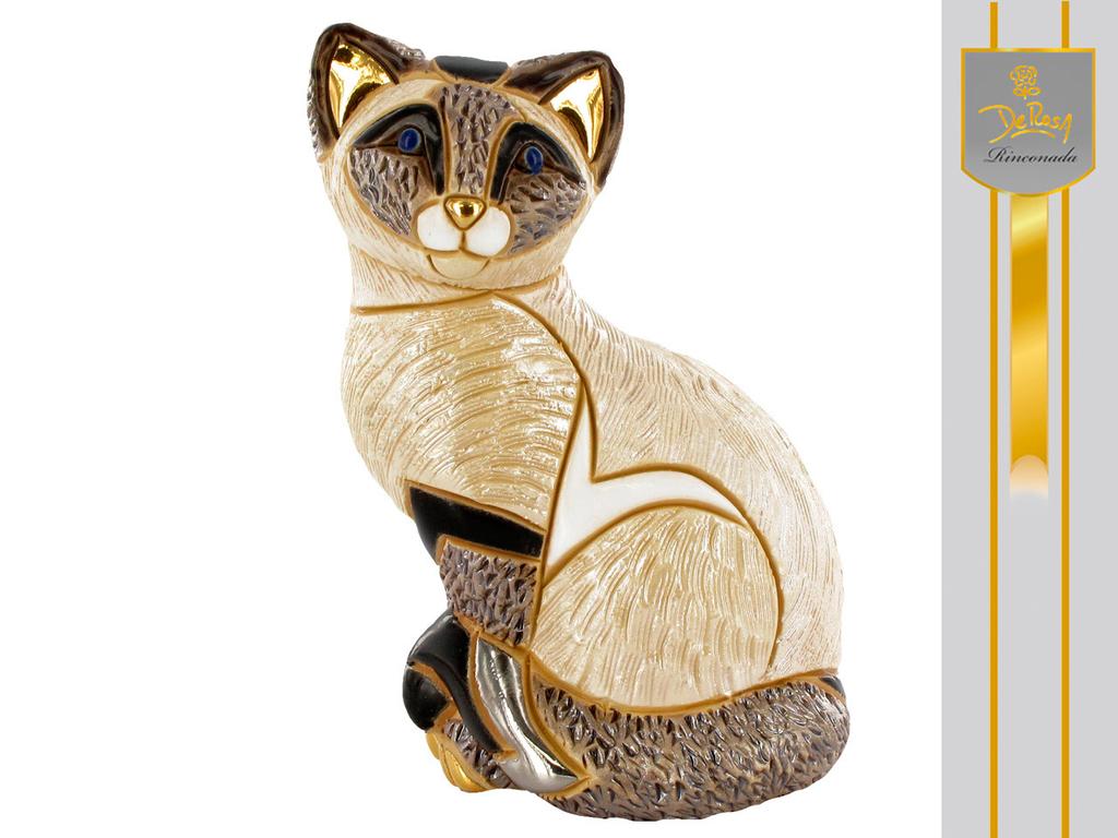 Figurka Ceramiczna Kot Syjamski Ręcznie Malowana Kolekcjonerska Kotek