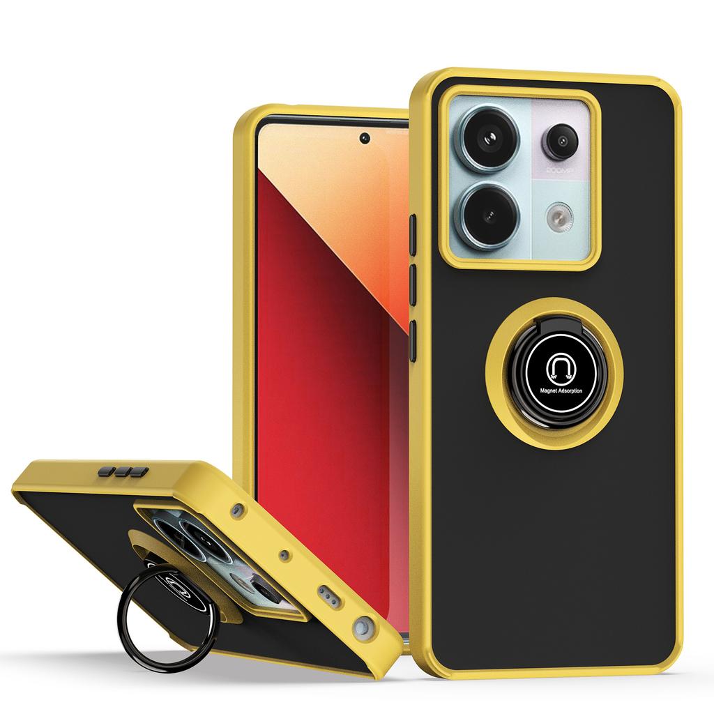 Phone Case For Xiaomi Redmi Note 13 Pro 5G 4G A3 Car Magnetic Ring Anti-fall With Bracket Matte Silicone Protection Cover Coque
