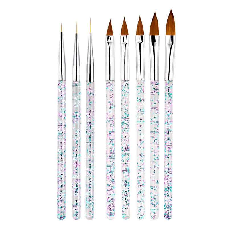 

8/20Pcs Nail Art Brush Design Tip Painting Drawing Carving Dotting Pen FlatFan Liner Acrylic Gel UV Polish Tool Manicure