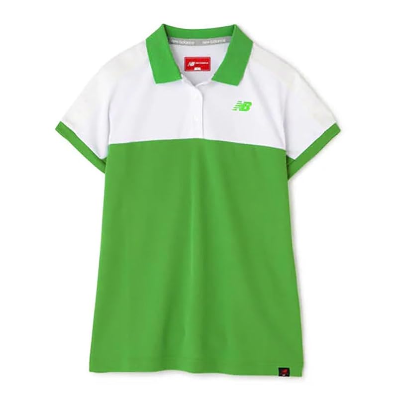 

[New Balance] ladies short sleeve polo shirt (Sweat-absorbent, quick-drying, stretchy) / golf 012-3160501 132_white x light green 0 [S]
