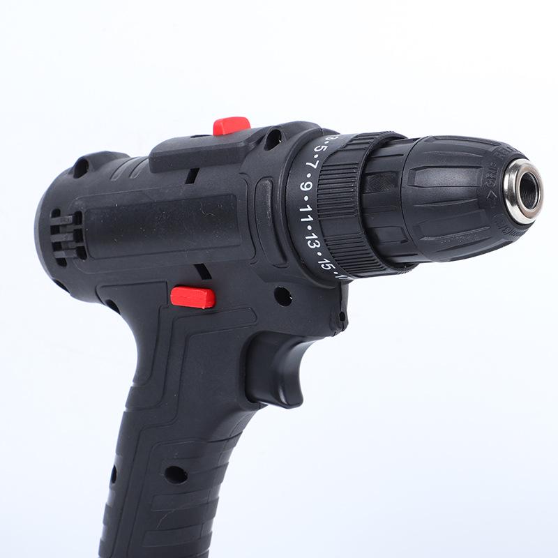 Rechargeable Brushless Lithium Electric Power Drill with Impact Drilling for Household and Screwdriver Functions