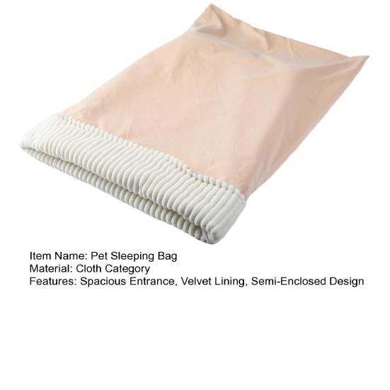 Cat Sleeping Bag with Spacious Pocket Velvet Lining Warm Comfortable Pet