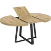 Table ronde extensible DUNA - 4 à 6 personnes - Décor chêne - L110 x P110/152 x H77 cm
