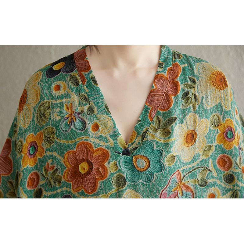 XITAO Print Casual V-neck Dress ZMY1109