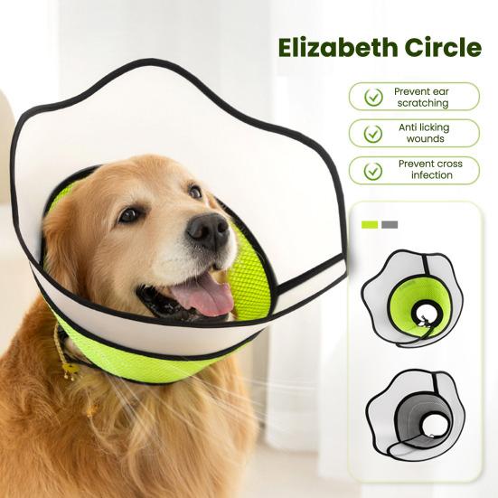 Dog Cone Collar Breathable Post-surgery Collar Pet Friendly Cone Prevents Licking And Biting for Dogs Cats After Surgery No Inflation Needed
