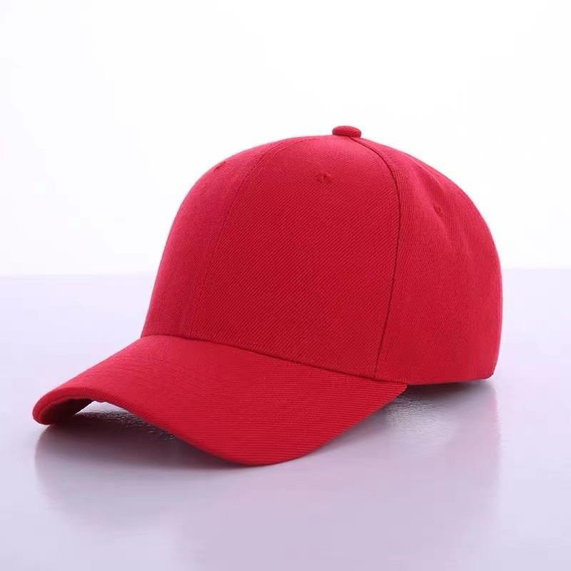 Stylish Cotton Baseball Cap For Men Women Sunshade Curved Brim Casual Summer Wear Red,S