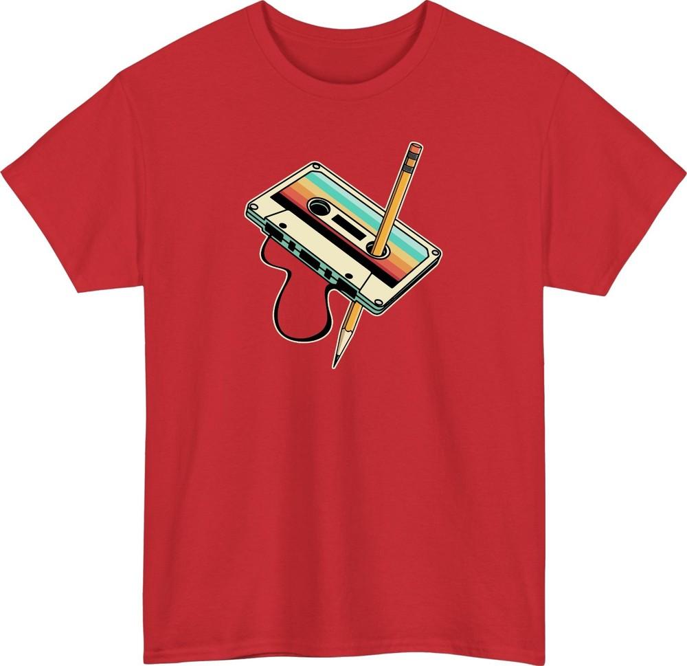 80s 90s Cassette Tape with pencil TShirt vintage music Vintage Unisex Tee S