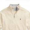 Polo Ralph Lauren Embroidered Logo Pattern Half-Zip Pullover Stand Collar Sweatshirt Men sweatshirt Beige 710812963-017