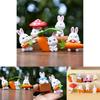 Mignon Carotte Champignon Dessin Animé Lapin Mini Modèle Décoration de Bureau Ensemble d'Ornements Pour Enfants et Collectionneurs