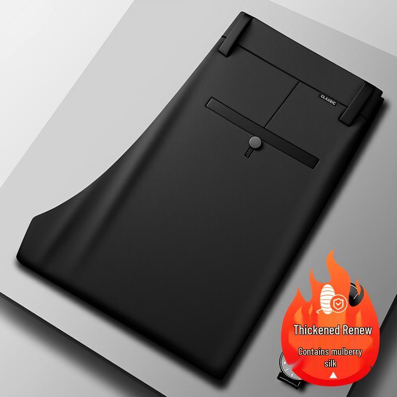 Men's High-Quality Mulberry Silk Business Casual Pants – Non-Iron, Elastic, Straight Leg for Spring/Summer