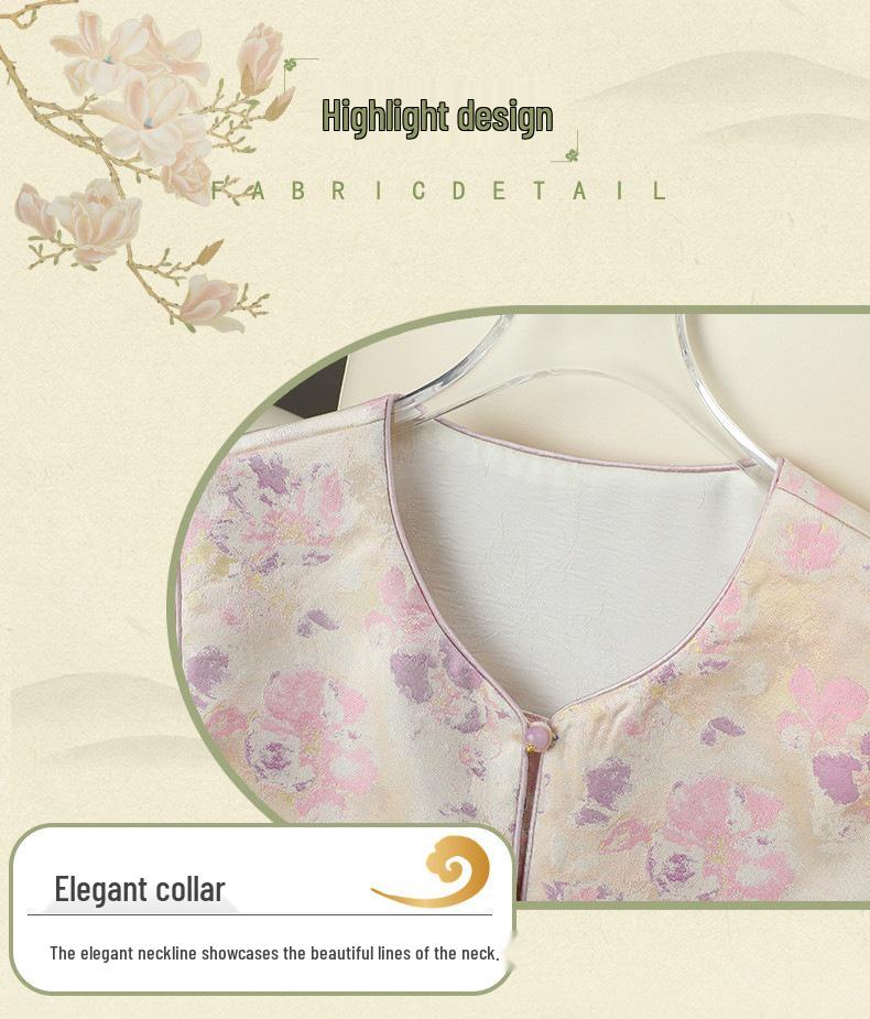 Modern Chinese-Style Reversible Cross-Collar Vest - Trendy Mother's Day Floral Slim-Fit