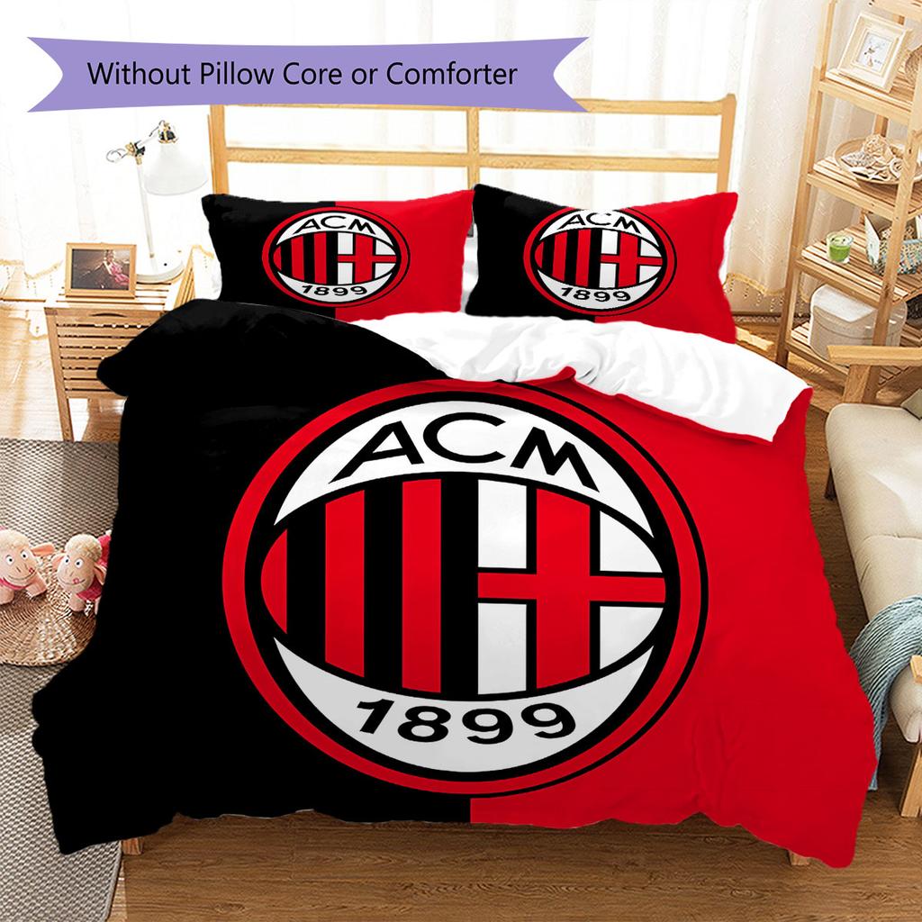 AC Milan Patronen Beddengoed, Dekbed Set Dekbedovertrek Kussensloop Huis Verjaardagscadeau(1 dekbedovertrek + 2 kussenslopen, zonder binnenkussen)