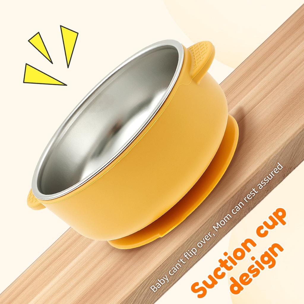 4Pcs 304 Stainless Steel Baby Bowls with Removable Silicone Sleeve Non Slip Toddler Suction Bowls Snack Containers for Toddlers