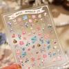 Plaid Star Vintage Academic Five-Pointed Star Small 5D Nail Art Stickers Embossed Nail Decals Manicure for Women