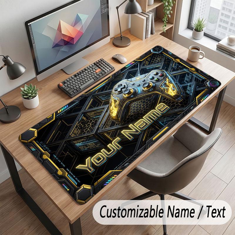 City Cyberpunk Theme Customized Mouse Pad Personalized Print Name Text Desk Mat For Home Office Table Decor