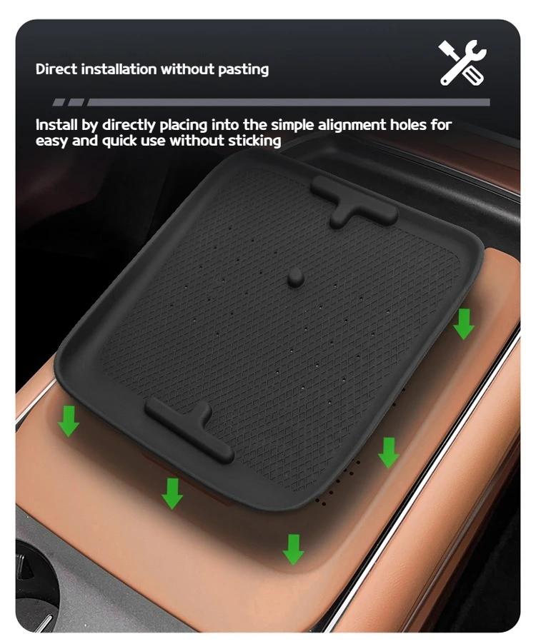Suitable for 24 Lantu FREE central control wireless charging panel silicone non-slip pad, car interior modification dust pad