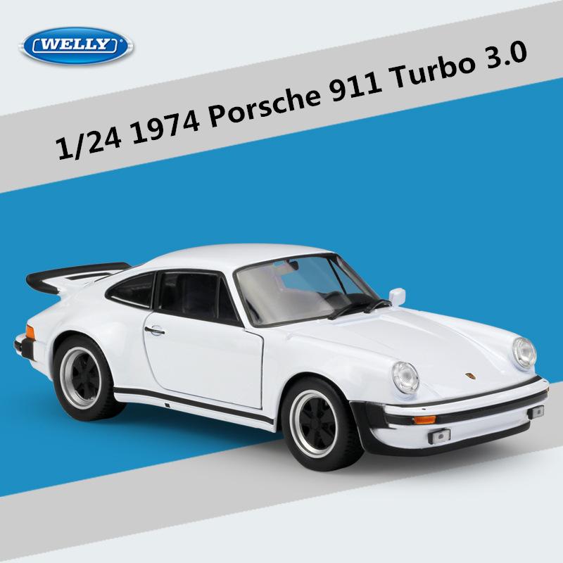Welly 1/24 1971 Porsche 911 Turbo 3.0 Alloy Sports Car Model Diecasts Metal Classic Vehicles Car Model High Simulation Kids Gift