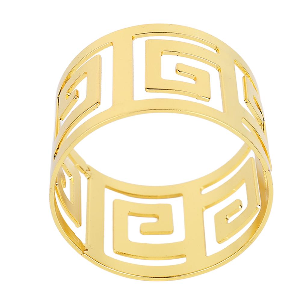 6pcs Napkin Ring Set Electroplating Golden Hollow Out Napkin Rings Buckles for Dining Anniversary Birthday Christmas