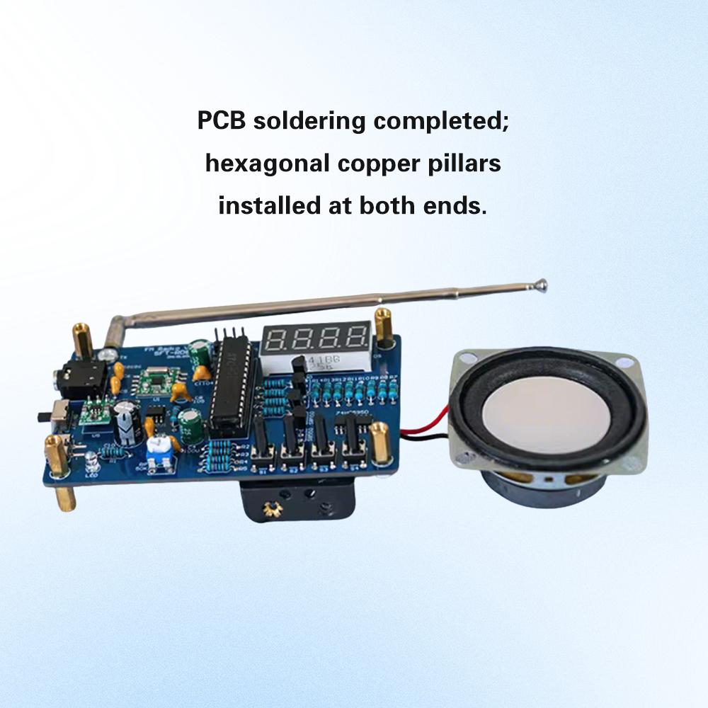 Digital Display FM Radio Kit 87.5-108MHz DIY Electronic Parts Microcontroller Type-C High Sensitivity Stable Signal Reception