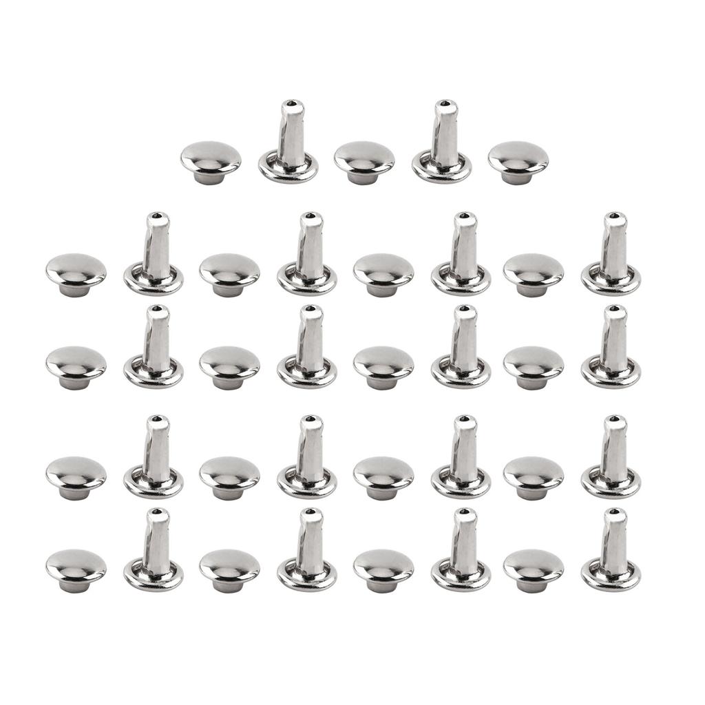 100pcs Double   Rivet Tubular Metal Leather Craft Repairs Studs Decoration