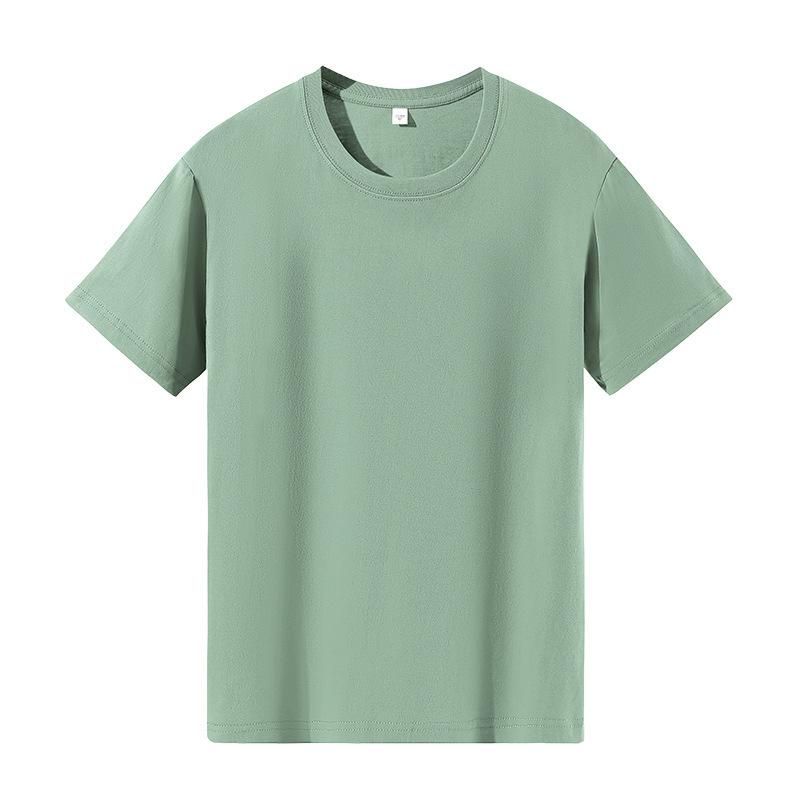 Unisex 180g Combed Cotton Round Neck T-shirt, Short Sleeve, Plain Color, Logo Print, Base Layer Shirt