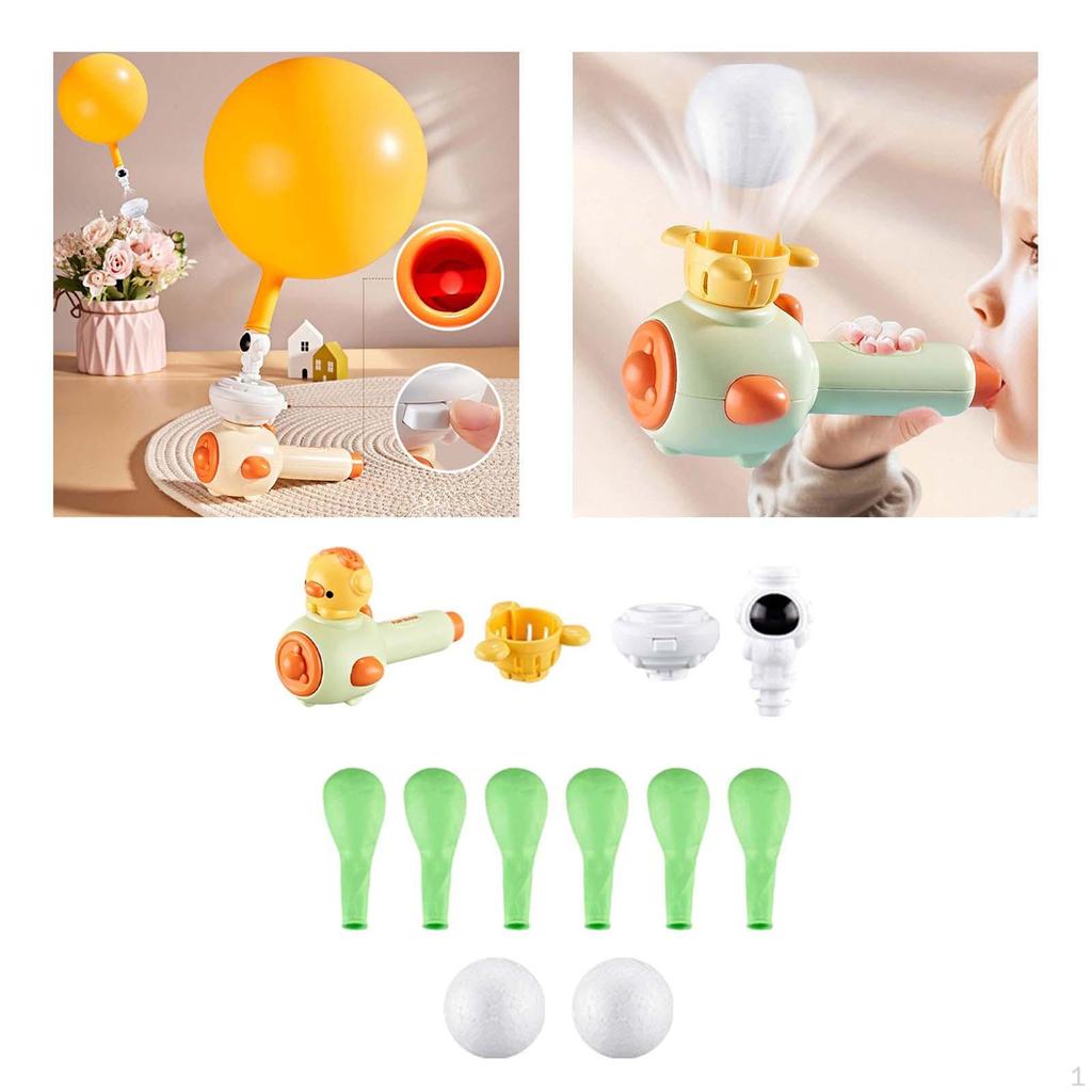 Blow Pipe Balls Balloon Blowing Ball Toy for Children Kids Toddlers Beige