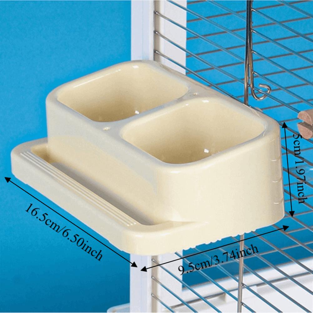 Double Bowl Parrot Splash Proof Feeder Splash Proof Large Capacity Bird Feeding Water Box Transparent with Stand Stick