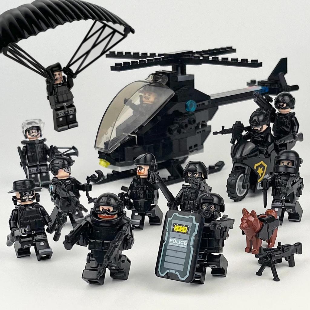 Children's SWAT Parachute Figure Building Block Toys