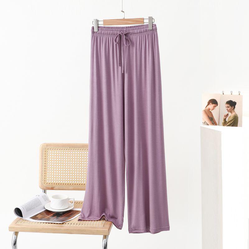 

Модальные брюки палаццо женские летние тонкие капри танцевальные брюки весенне-осенние пижамные брюки прямые повседневные брюки свободные солнцезащитные брюки Purple L