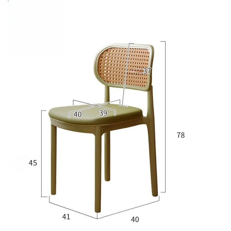 Stackable Outdoor Armrest Plastic Chair Breathable Rattan Backrest Balcony Leisure Stool for Home Garden