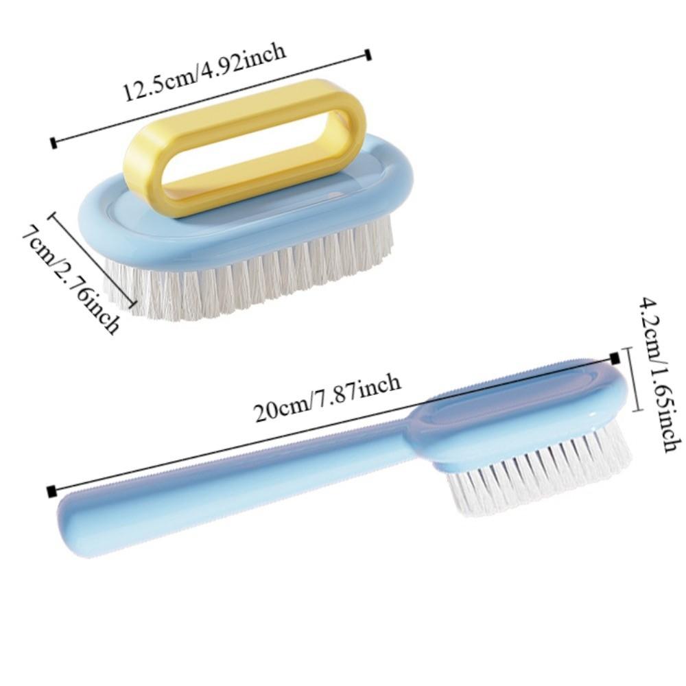 2PCS/SET Plastic Long Handled Shoe Brush Ergonomic Soft Bristled Board Brush Portable Shoe Washing Brush Shoe Cleaning