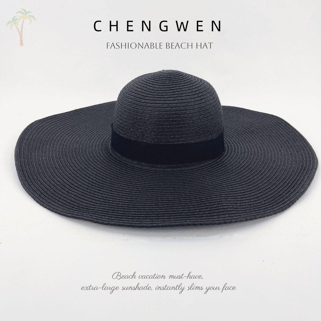 Damen Strohhut mit breiter Krempe - Sommerlicher Sonnenschutz, Strandurlaubs-Essential, Lässig & Vielseitig.