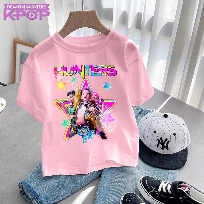 Cute Cartoon Saja Boys T-shirts Boys Girls Short Sleeve T-shirt Tops Anime Kpop Demon Hunters T Shirt Gifts Children's Clothing