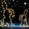 LED Window Light Easter Hanging Lamp with 8 Dynamic Modes Remote Control Timer Battery Operated Waterproof Metal Easter Bunny String Lights for Indoor