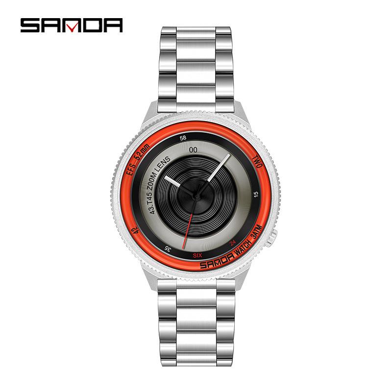 Sanda Photographer Series Men s Fashion Quartz Watch - Trendy Korean Style with Creative Large Dial