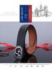Men's Double-Sided Genuine Leather Belt with Automatic Buckle - Casual, Versatile Waistband