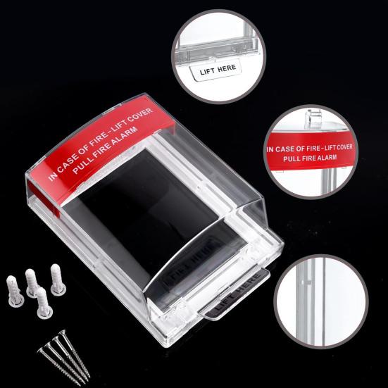 Manual Call Point Protective Cover Easy Turnkey Installation Transparent Polycarbonate Fires Alarm Pull Station Safety Shield for Schools Offices