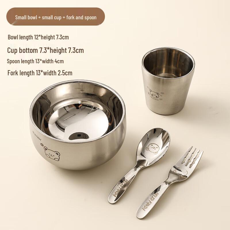 Aiqiyi DH Kids 316 Stainless Steel Feeding Tableware Set