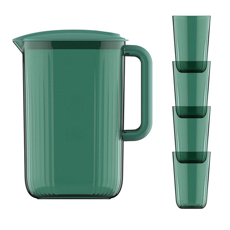 2.2L Large Capacity Cold Kettle Household Light Luxury Fruit Tea Drinking Bottle with 4 Cups Heat Resistant Beverage Bucket