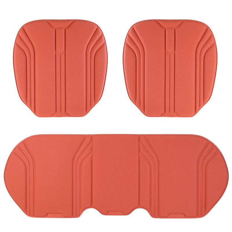 Three-Piece Seaweed Fiber Car Seat Cushion Set: Universal, Comfortable, Breathable, Non-Slip, All-Season Cover.
