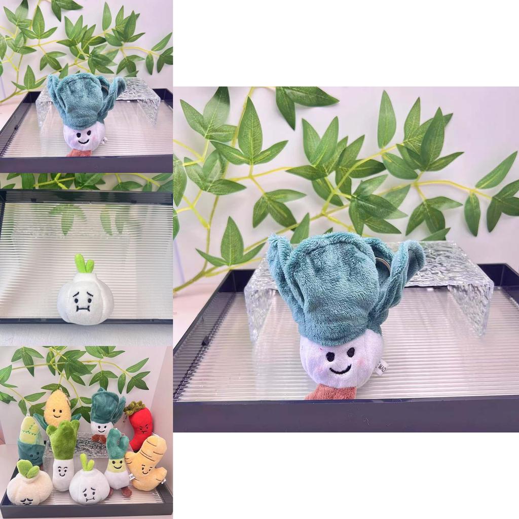 Adorable Plush Vegetable Keychain Plush Toy Featuring Cute Garlic Onion And Pepper Designs