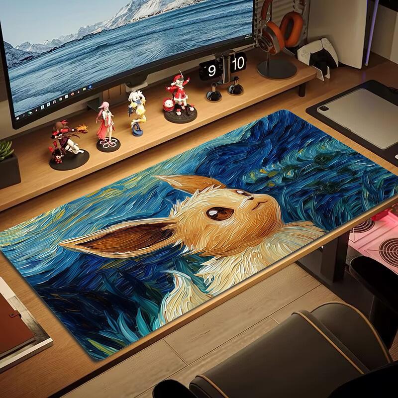 Eevee Print  Cushion Non-slip Laptop Tablet Big Mousepad XXL Mat Mini PC Playmat With Lock edge