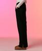 KOLEAT [Fleece Ver.] Women Winter Elastic Waist Slit Wide Slacks Pants [Black]