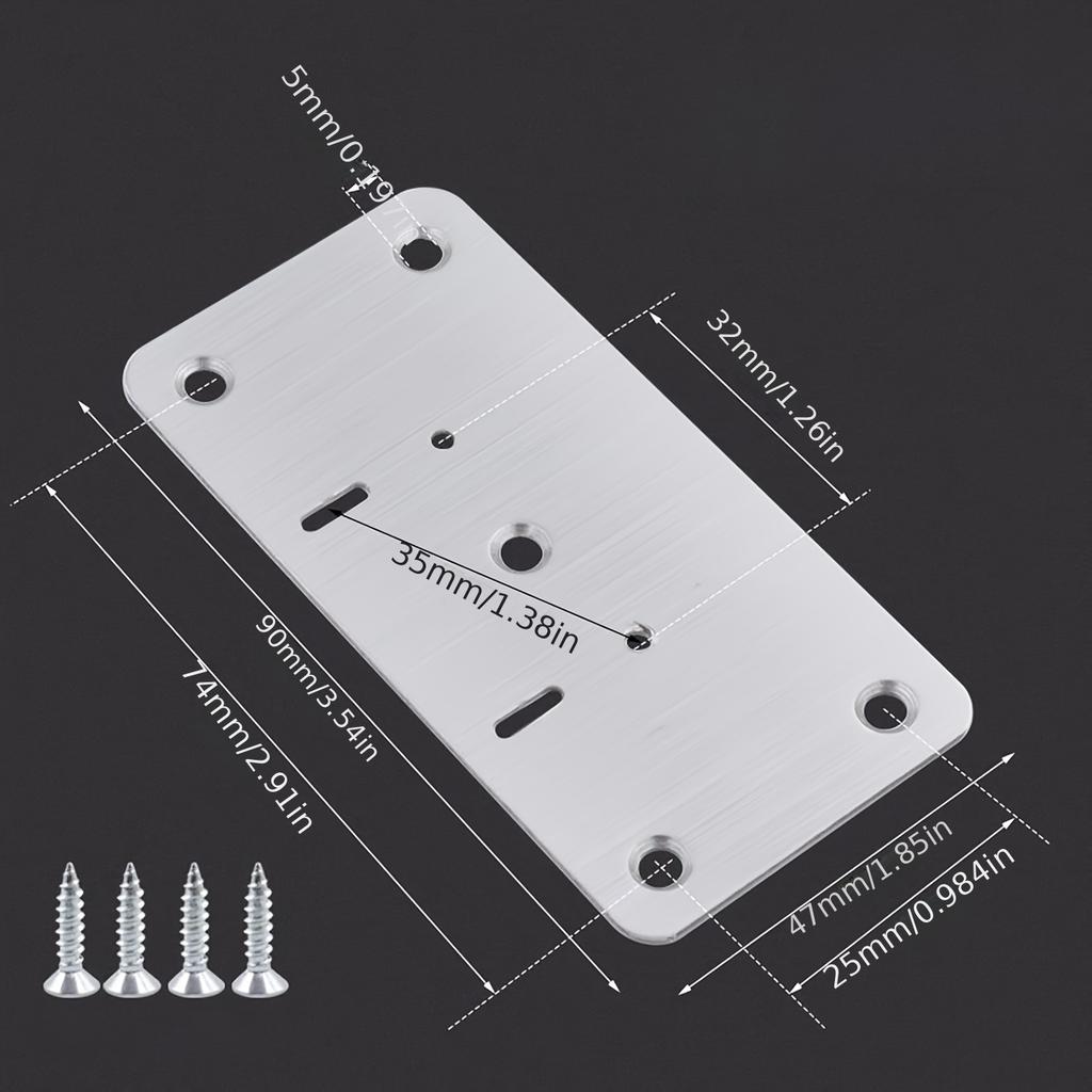 8PCS Hidden Door Hinges For Cabinet Door Installation Kitchen Cabinet Door Fixing Plate Furniture Hardware