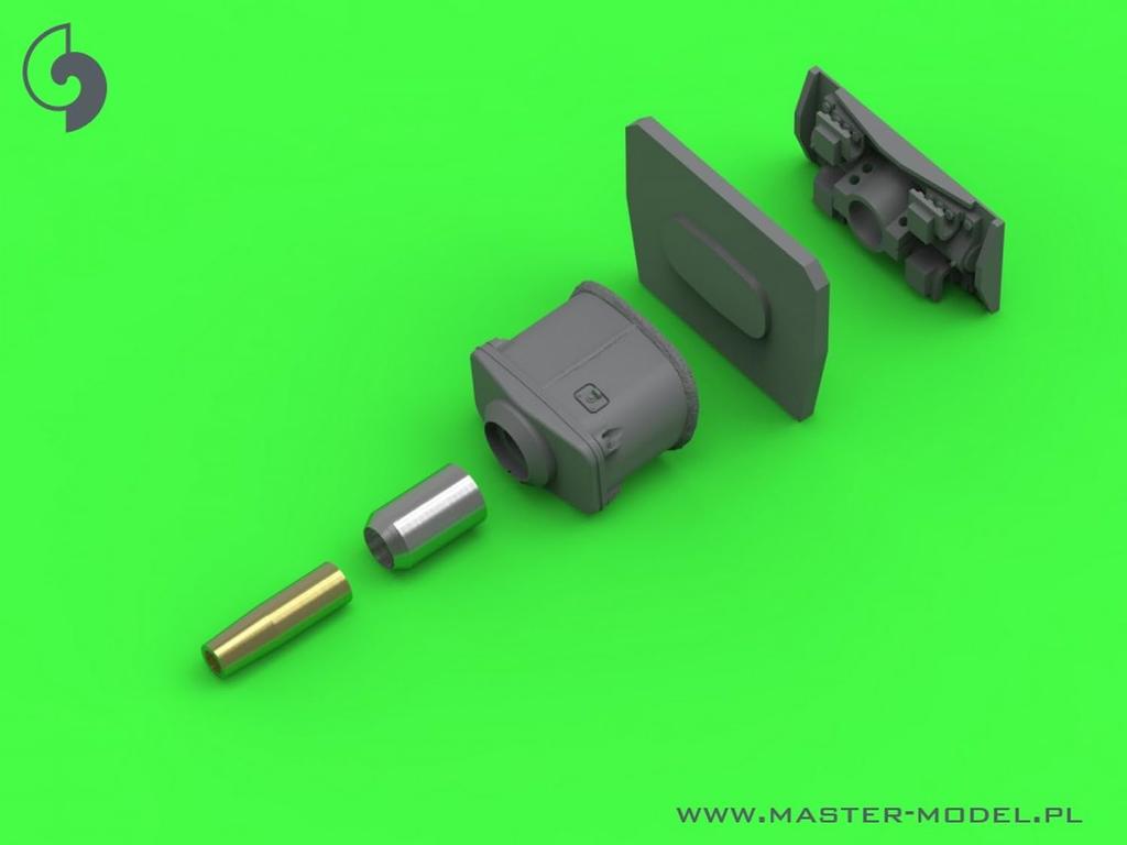 Master Model WW2 German StuK 37 Barrel with Mantlet III Plastic Model Parts 1/72 7.5cm L/24 (for Sturmgeschütz A/B/C/D/E) GM-72-035 (Tank)