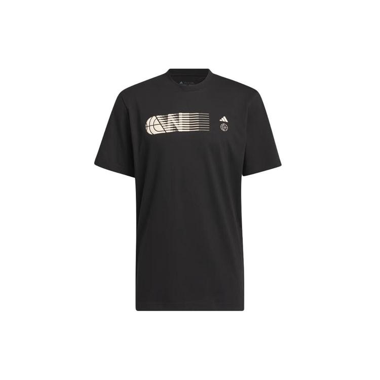 New Adidas Worldwide Hoops City Graphic Tee T Shirt Men's Black IT4728