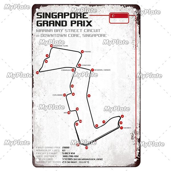 Vintage Racing Track Metal Poster Competition Tin Sign Plaque Iron Plate Bar Club Man Cave Home Wall Decor Fans Poster Custom