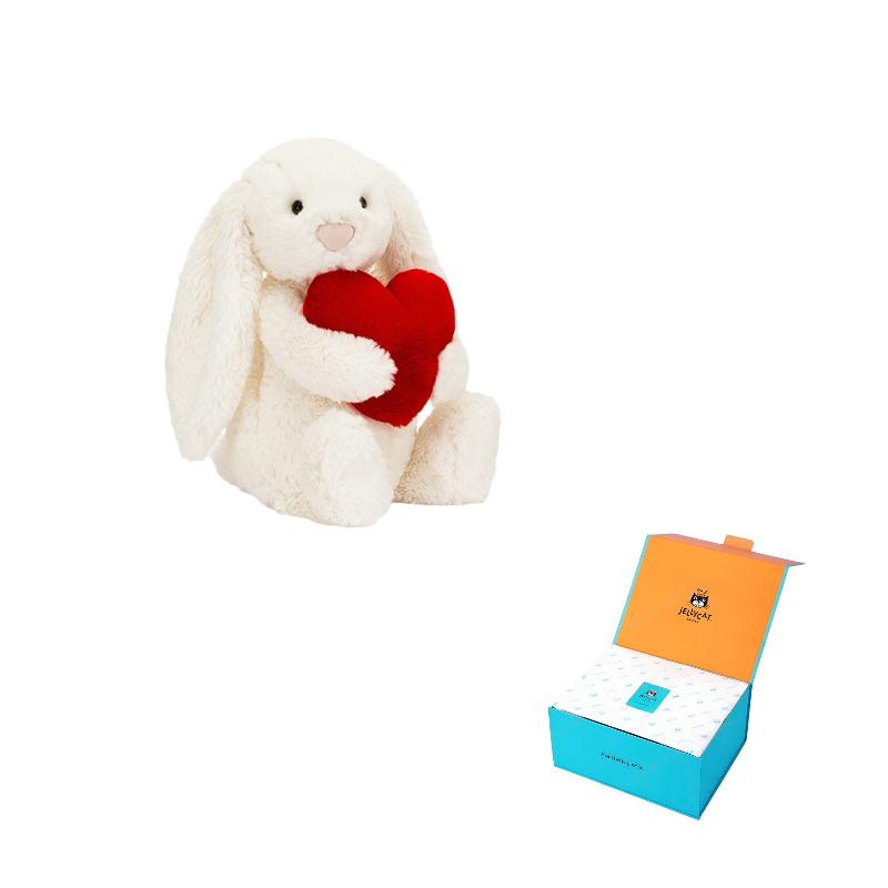 JELLYCAT Valentinstag Bonnie Hase Rotes Herz Puppe Plüschtier 18/31cm Höhe